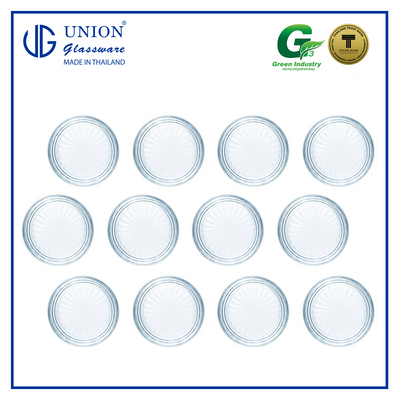 UNION GLASS Thailand Premium Clear Glass Coaster 3.25" 50ml Set of 12