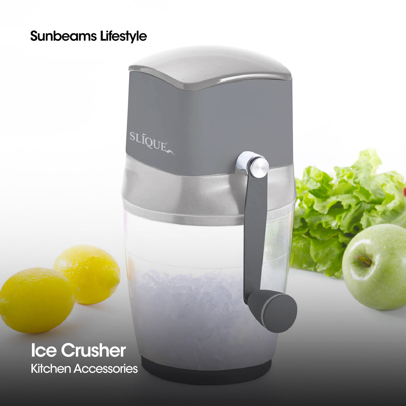 SLIQUE Premium Anti-Slip Base Ice Crusher 1500ml Kitchen Essentials Amazing Gift Idea For Any Occasion!