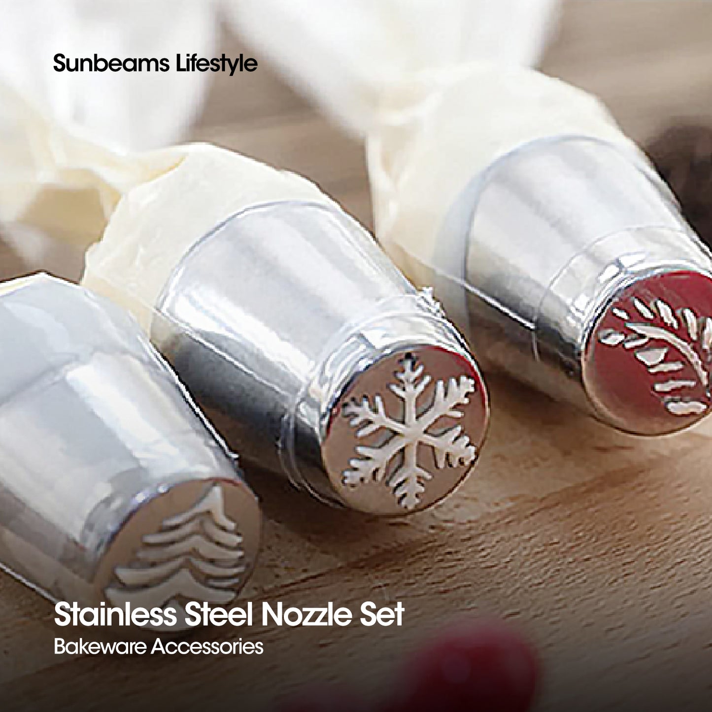 SLIQUE Premium 18/0 Stainless Steel Cake, Cupcake Icing Set w/ Coupler Set of 5