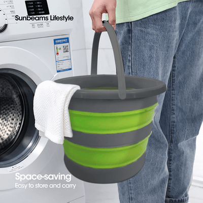 SCRUBZ Premium Collapsible Bucket Storage 32 x 25.5 x 7 cm |10L Made of PP and TPR