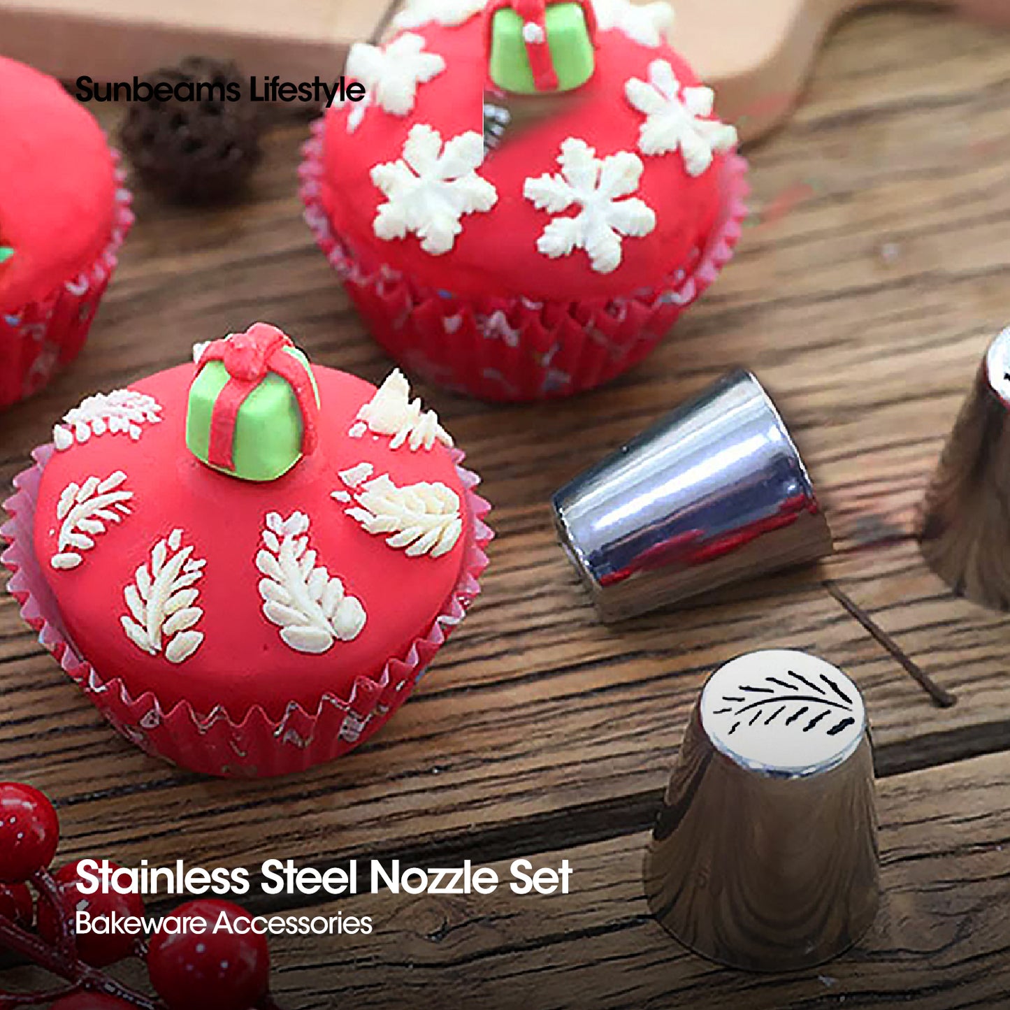 SLIQUE Premium 18/0 Stainless Steel Cake, Cupcake Icing Set w/ Coupler Set of 5