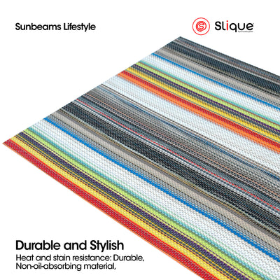 Slique Placemat PVC Woven Dining Table Mat 45x30cm Anti-Slip, Heat Resistant, Modern Design (Collection 2)