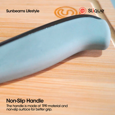 Slique Stainless Steel Kitchen Knives - Pairing | Utility | Bread | Slicer | Chef | Butcher | Santoku | Shear High Quality, Non-slip TPR handle, Kitchen Utensil Essential Amazing gift idea for any occasions!