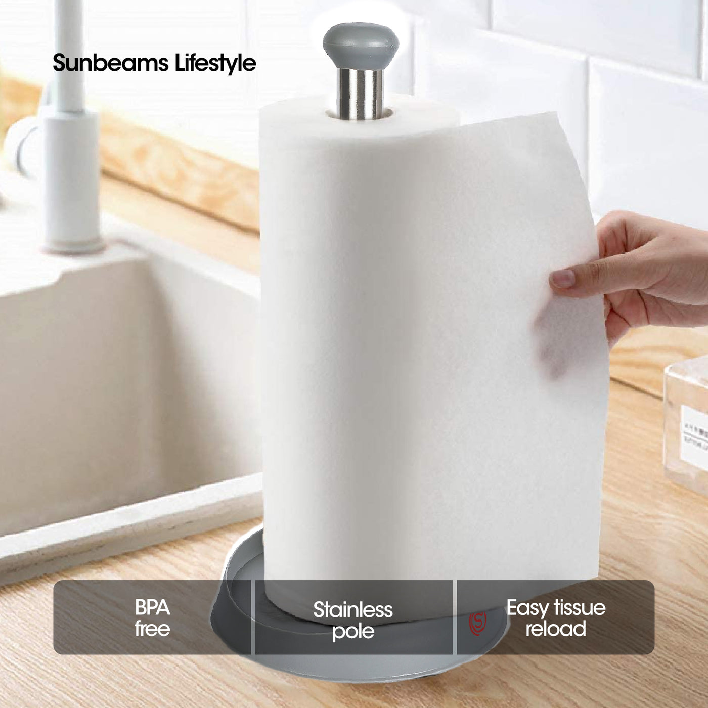 SLIQUE Premium Paper Roll Holder 17x17x34cm Kitchen Essential Amazing Gift Idea For Any Occasion!