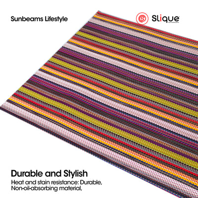 Slique Placemat PVC Woven Dining Table Mat 45x30cm Anti-Slip, Heat Resistant, Modern Design