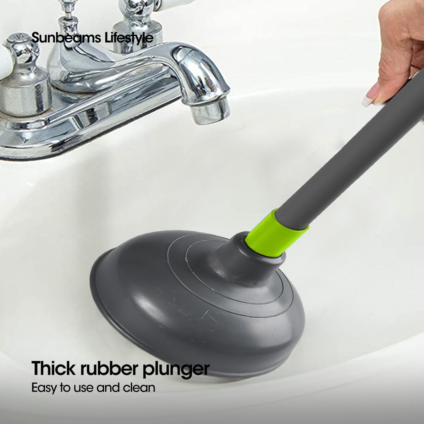 SCRUBZ Premium Sink Plunger Cleaning Material 13.5 x 13.5 x 50 cm Made of PVA