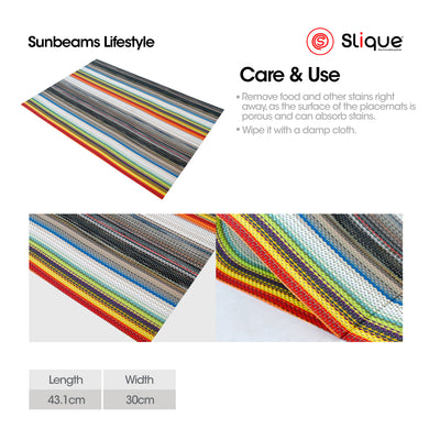Slique Placemat PVC Woven Dining Table Mat 45x30cm Anti-Slip, Heat Resistant, Modern Design (Collection 2)