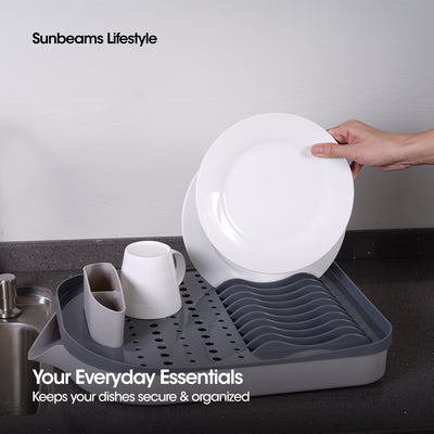 SLIQUE Premium Dish Rack w/ Drain Spout 47x32.5x12cm Kitchen Essential Amazing Gift Idea For Any Occasion!
