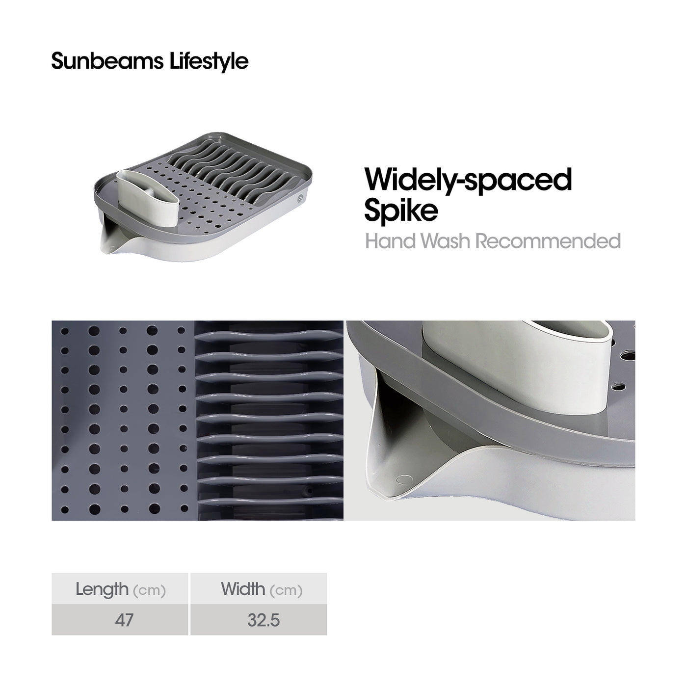 SLIQUE Premium Dish Rack w/ Drain Spout 47x32.5x12cm Kitchen Essential Amazing Gift Idea For Any Occasion!