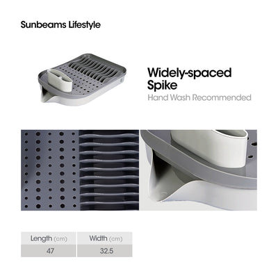 SLIQUE Premium Dish Rack w/ Drain Spout 47x32.5x12cm Kitchen Essential Amazing Gift Idea For Any Occasion!