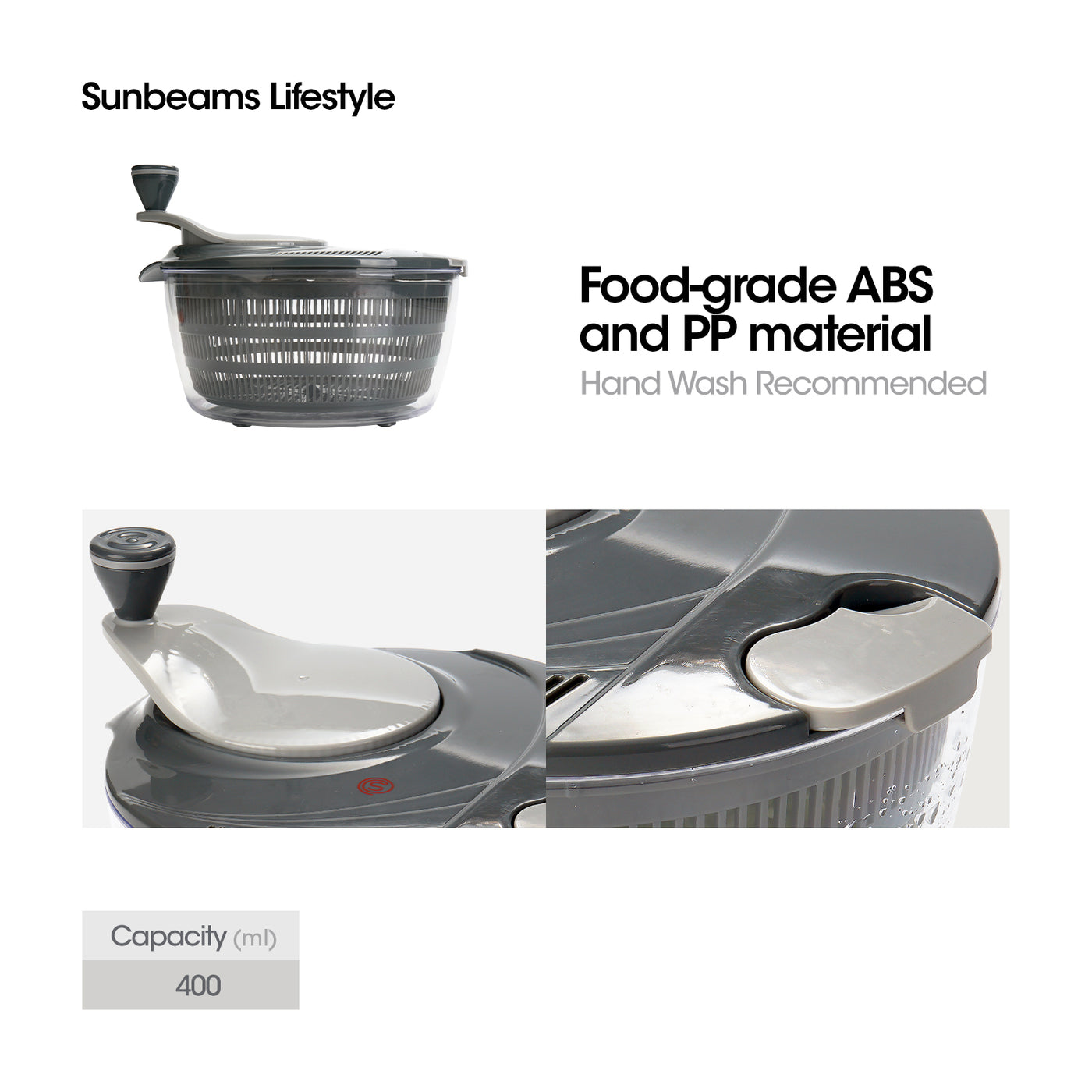 SLIQUE Premium Anti-Slip Base Salad Spinner 4000ml | 4L Kitchen Essentials Amazing Gift Idea For Any Occasion!
