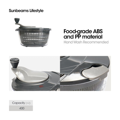 SLIQUE Premium Anti-Slip Base Salad Spinner 4000ml | 4L Kitchen Essentials Amazing Gift Idea For Any Occasion!