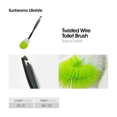 SCRUBZ Premium Twisted Wire Toilet Brush Cleaning Material 43 x 11 x 4.5 cm Made of PP Plastic