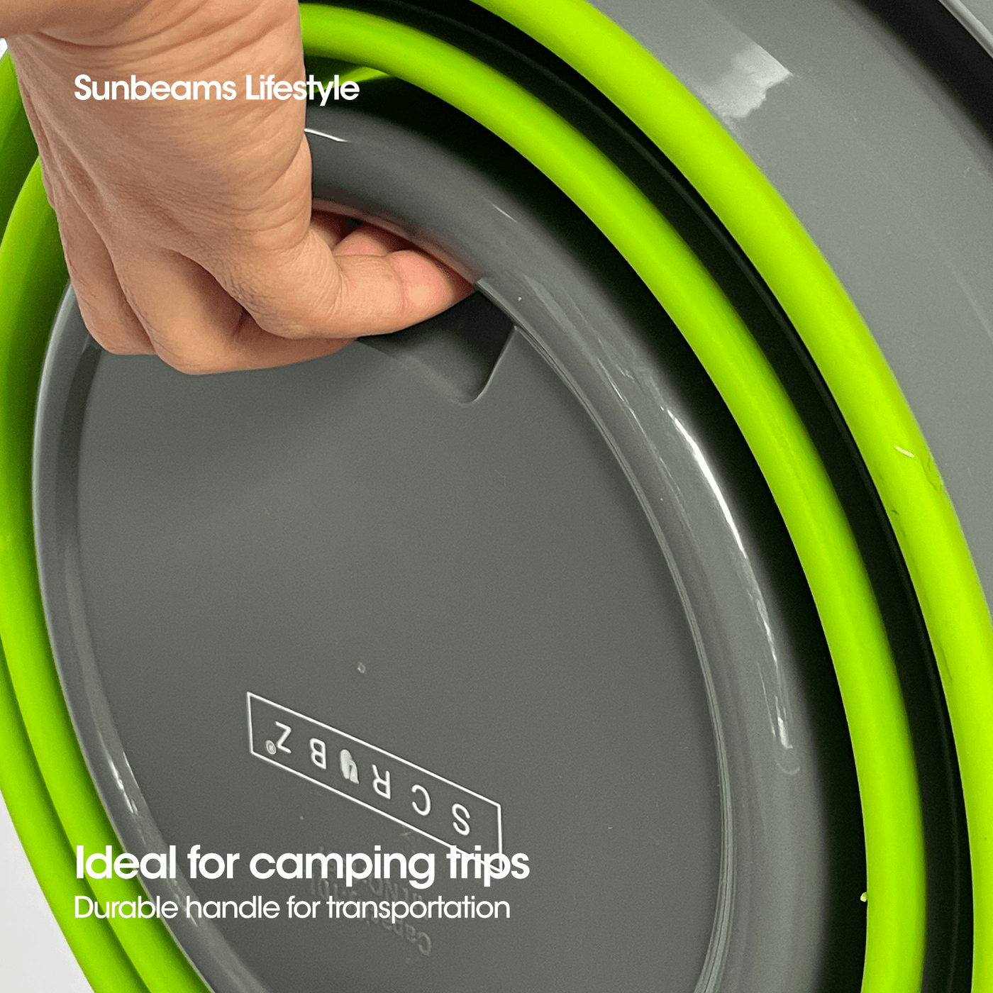SCRUBZ Premium Collapsible Bucket Storage 32 x 25.5 x 7 cm |10L Made of PP and TPR