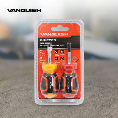 VANQUISH Stubby Slotted & Philips Screwdriver Set of 2 Premium | Heavy Duty | Professional