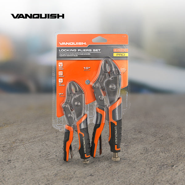 VANQUISH Premium | Heavy Duty | Professional Locking Pliers Set of 2