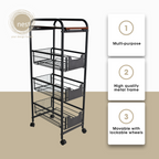 NEST DESIGN LAB 4 Tier Kitchen Basket Rack
