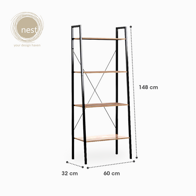 NEST DESIGN LAB 4-Tier Compact Multi-Purpose Shelf Ladder