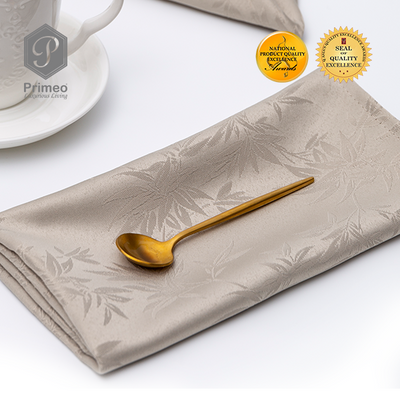 PRIMEO Premium Jacquard Table Napkin 100% Polyester 18x18" Set of 4 Heavy Duty Fabric 150gsm Amazing Gift Idea For Any Occasion!