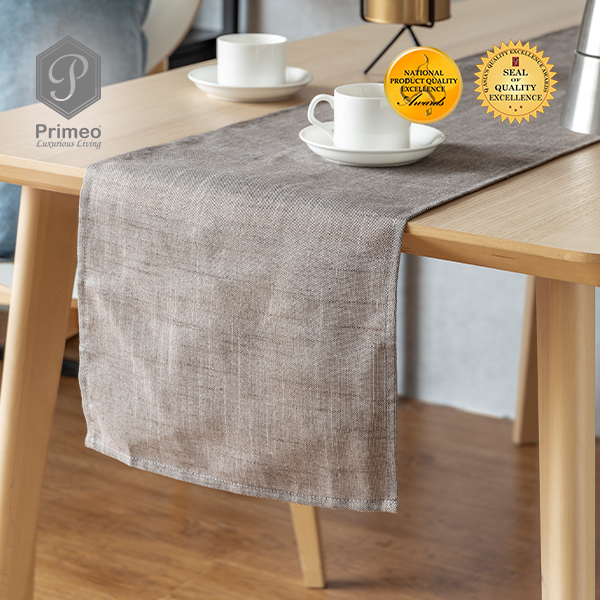 PRIMEO Premium Yarn Dyed Table Runner 100% Polyester 13" x 72" Heavy Duty Fabric 170gsm Modern Italian Design  Amazing Gift Idea For Any Occasion!
