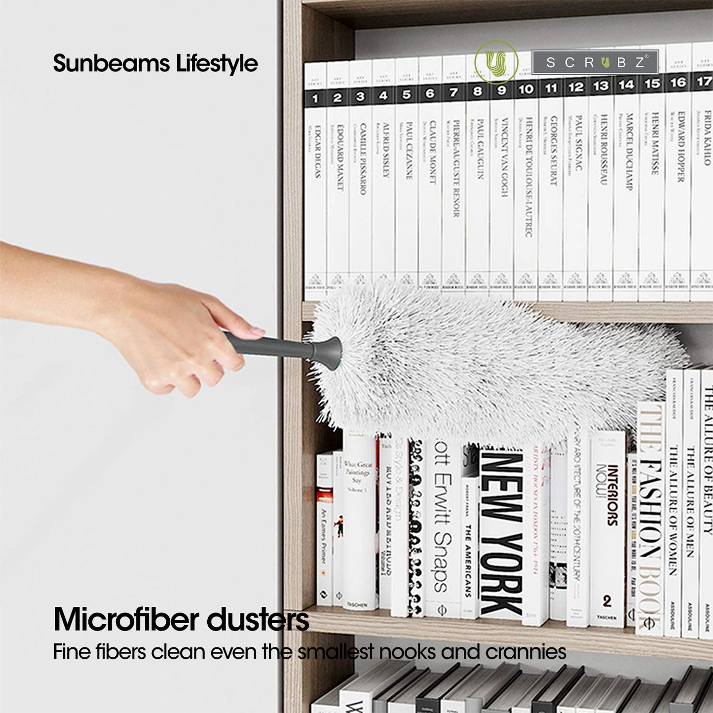 SCRUBZ Extendable Cleaning Duster Chenille & Fluffy Duster