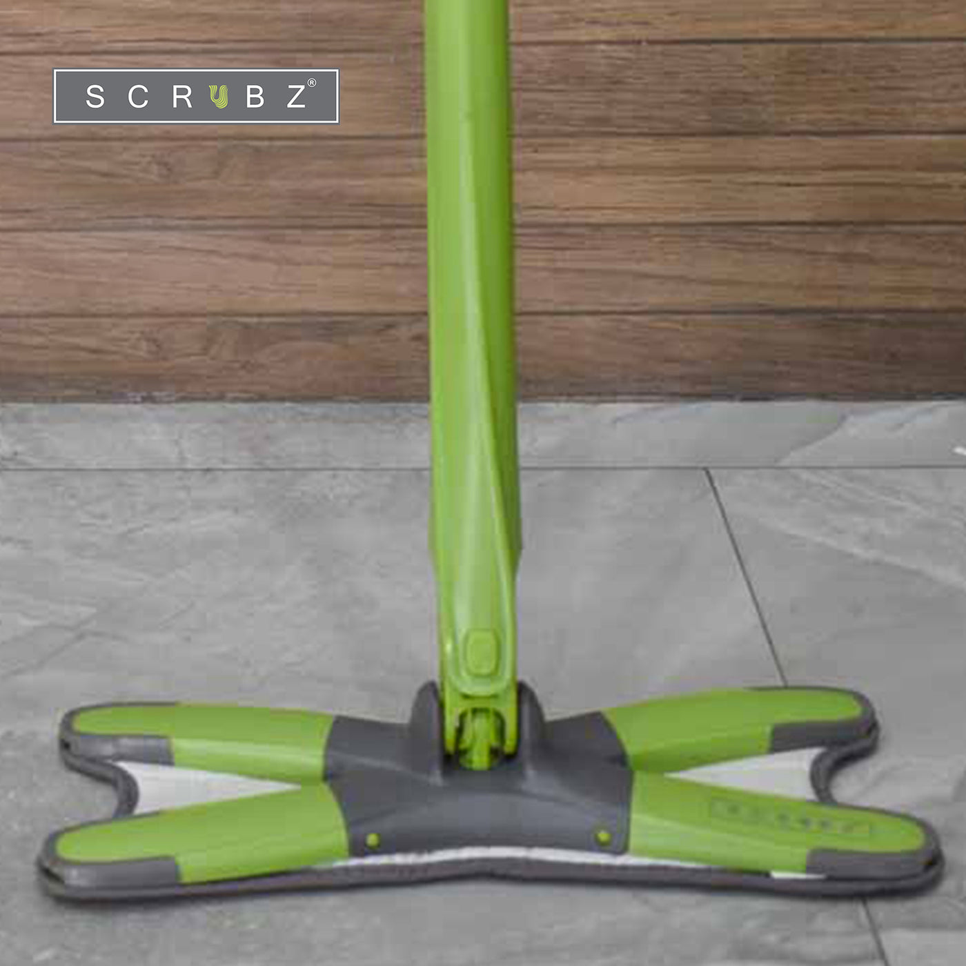 SCRUBZ Heavy Duty Cleaning Essentials Easy Grip Premium Microfiber 360ᴼ X-Type Flat Mop Self-Wringing