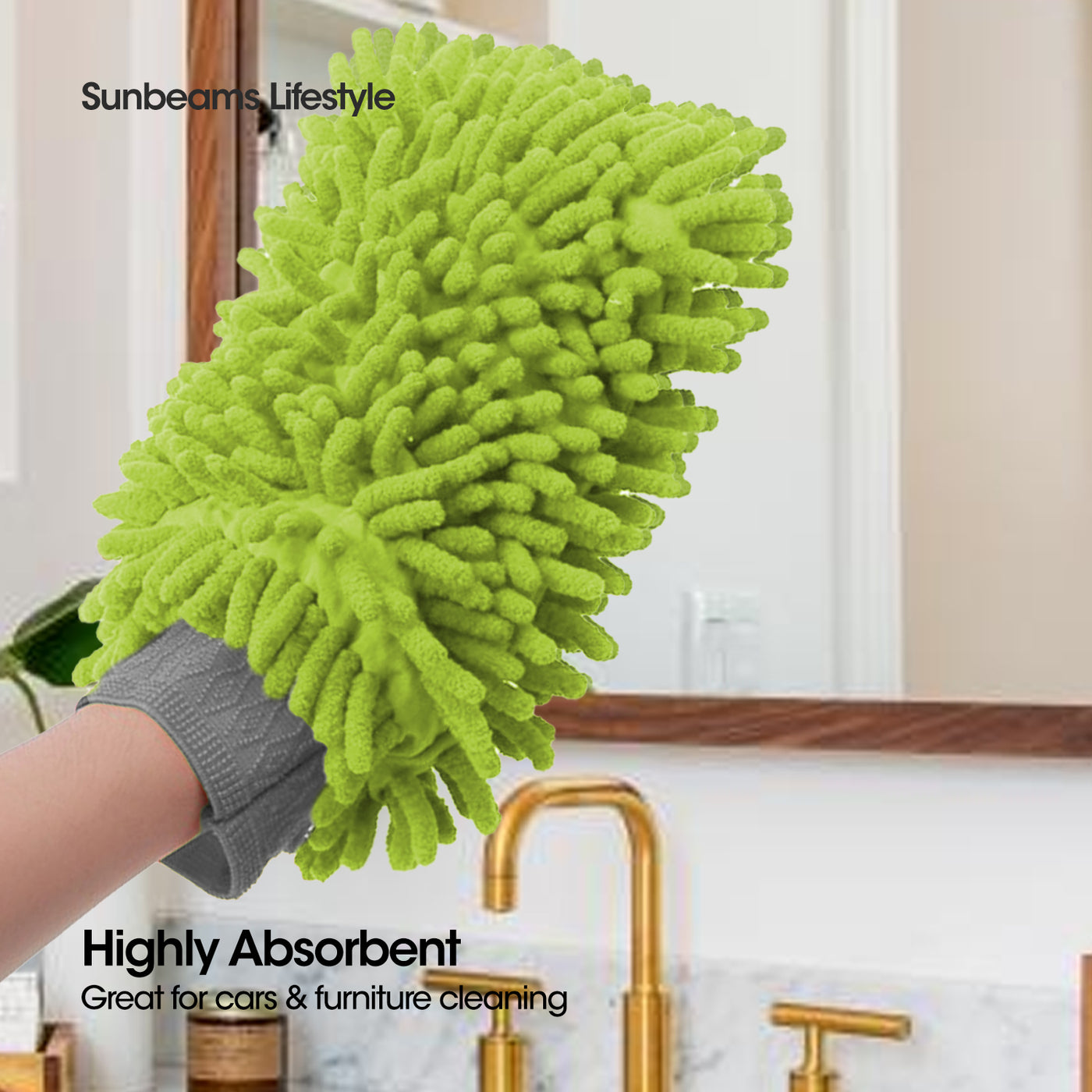 SCRUBZ Premium Chenille Wash Mitt Cleaning Material 23 x 14.5 cm
