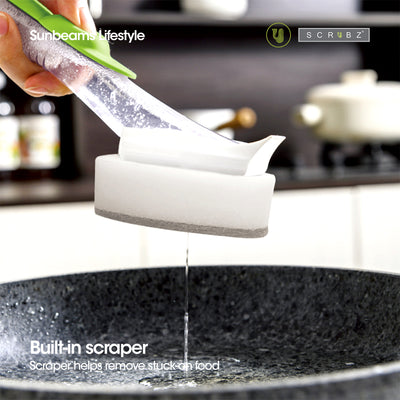 SCRUBZ Dish Brush & Sponge with Soap Dispenser