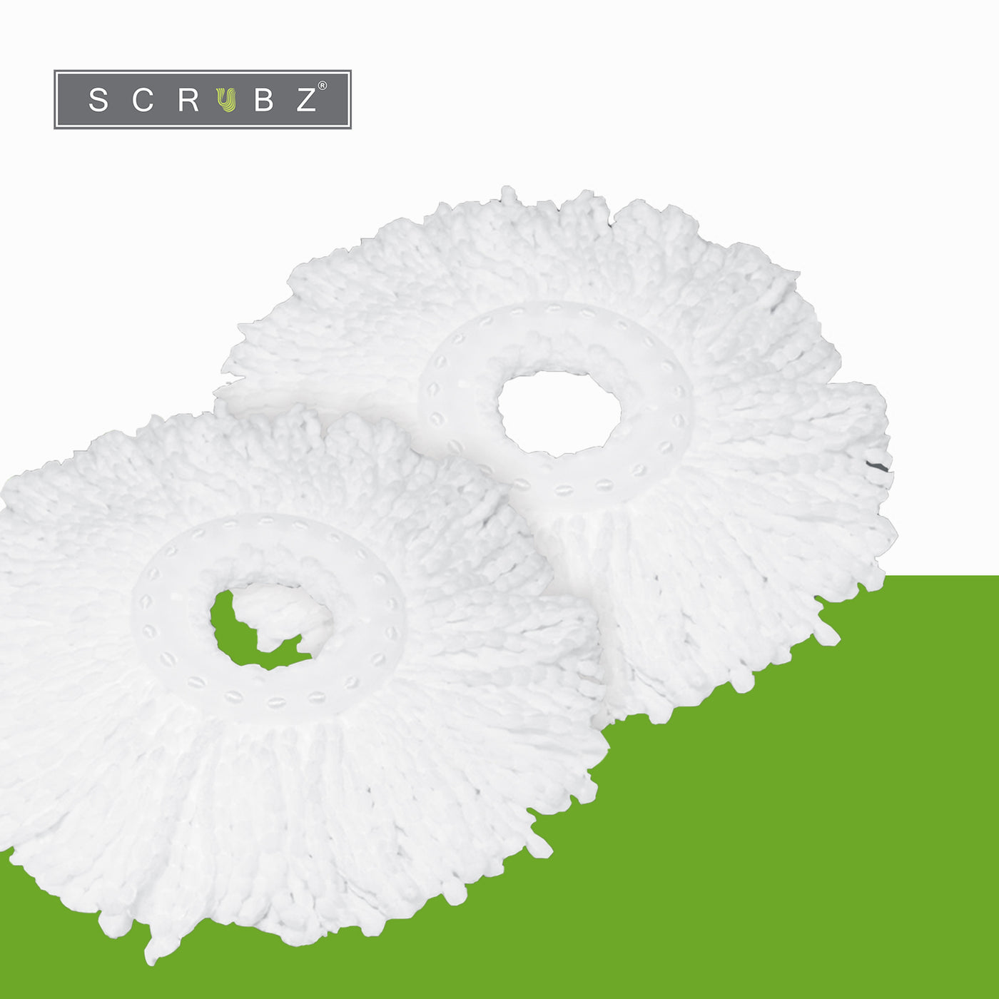 SCRUBZ Heavy Duty Cleaning Essentials Premium Microfiber Spin Mop Refill 130 grams Set of 2 Amazing Gift Idea For Any Occasion!