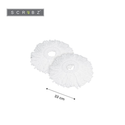 SCRUBZ Heavy Duty Cleaning Essentials Premium Microfiber Spin Mop Refill 130 grams Set of 2 Amazing Gift Idea For Any Occasion!