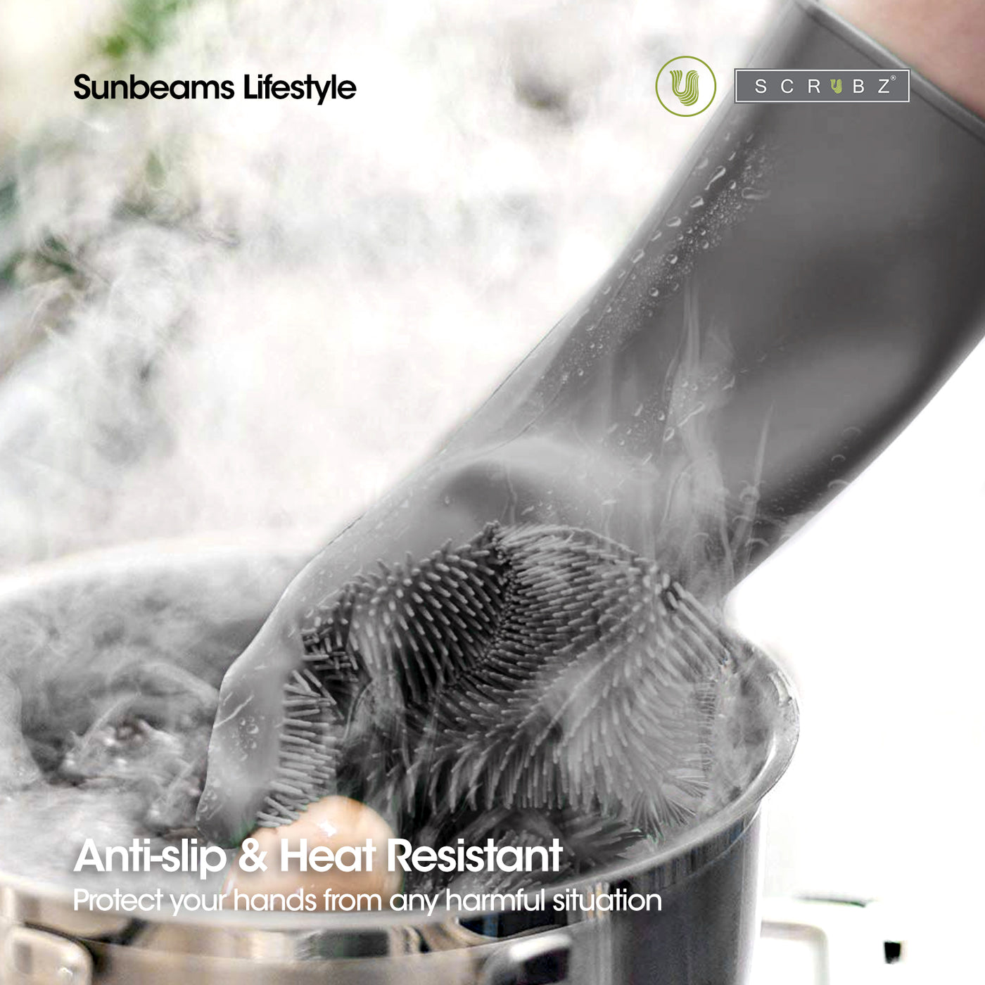 SCRUBZ Scrubber Gloves Non-slip TPR+Silicone Heavy Duty | Multi-purpose | Perfect Cleaning Partner