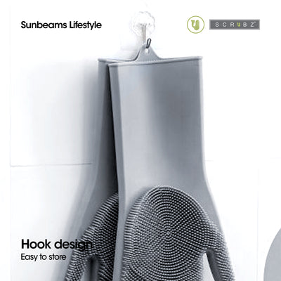 SCRUBZ Scrubber Gloves Non-slip TPR+Silicone Heavy Duty | Multi-purpose | Perfect Cleaning Partner