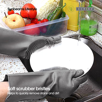 SCRUBZ Scrubber Gloves Non-slip TPR+Silicone Heavy Duty | Multi-purpose | Perfect Cleaning Partner