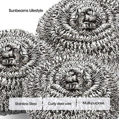 SCRUBZ Premium Stainless Steel Scourer Set of 3 5.5 x 5.5 x 3 cm Tough Kitchen Cleaning