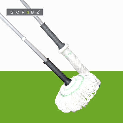 SCRUBZ Heavy Duty Cleaning Essentials Easy Grip Premium Microfiber Twist Mop Self-Wringing