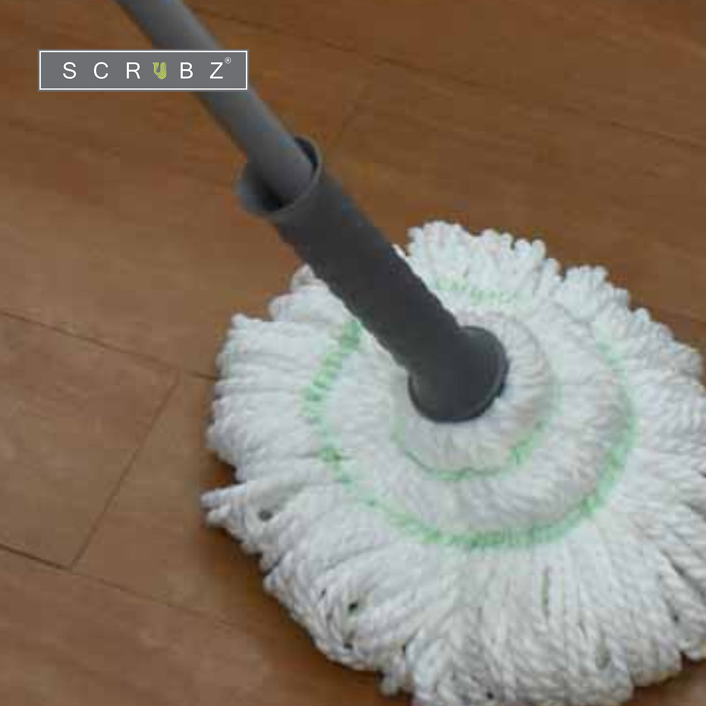 SCRUBZ Heavy Duty Cleaning Essentials Easy Grip Premium Microfiber Twist Mop Self-Wringing