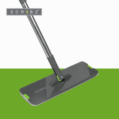 SCRUBZ Heavy Duty Cleaning Essentials Easy Grip Premium Microfiber 360ᴼ Stainless Steel Flat Mop