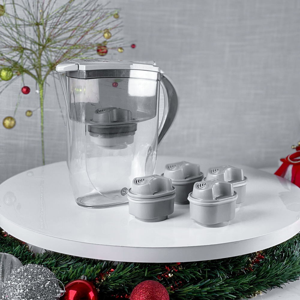 SLIQUE Water Pitcher with Replacement Filter Cartridge | Christmas Bundles