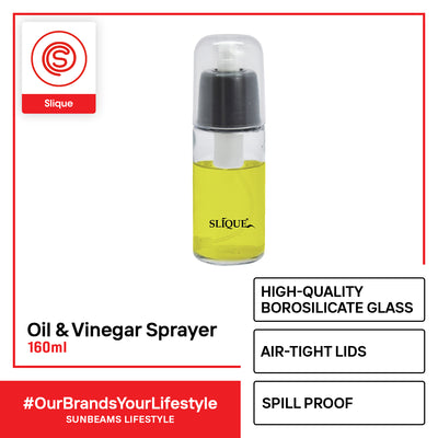 SLIQUE Premium Borosilicate Glass Oil & Vinegar Sprayer Spill Proof 160ml Amazing Gift Idea For Any Occasion!