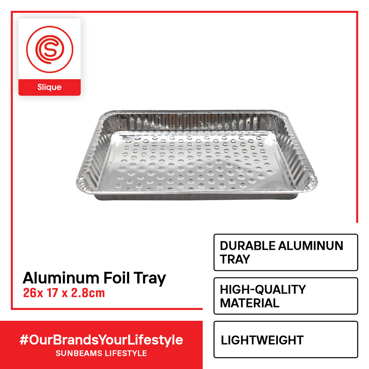 SLIQUE Premium Aluminum Foil 26x17x2.8cm Set of 10 Amazing Gift Idea For Any Occasion!