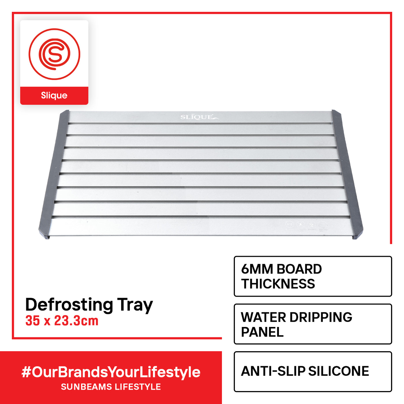 SLIQUE High Density Premium Aviation Aluminum Defrosting Tray Kitchen Essentials Amazing Gift Idea For Any Occasion! (Large)