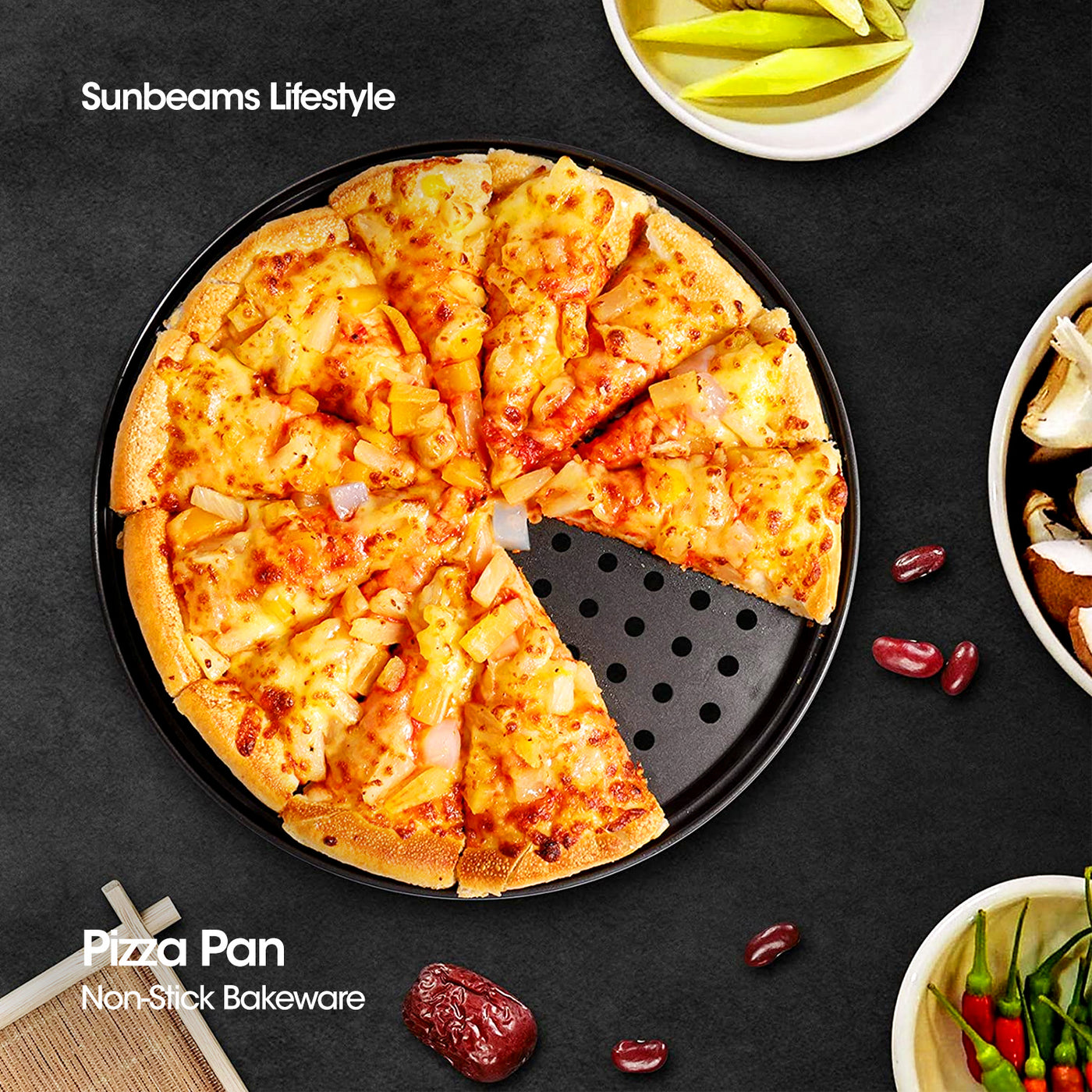 SLIQUE Pizza Pan 32.5x32.5x1cm | Oven Safe | Non-Stick | Baking Essentials