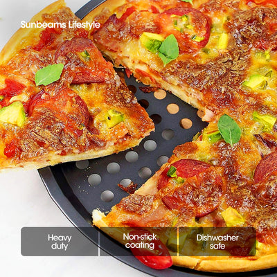 SLIQUE Pizza Pan 32.5x32.5x1cm | Oven Safe | Non-Stick | Baking Essentials
