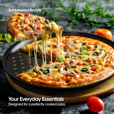 SLIQUE Pizza Pan 32.5x32.5x1cm | Oven Safe | Non-Stick | Baking Essentials