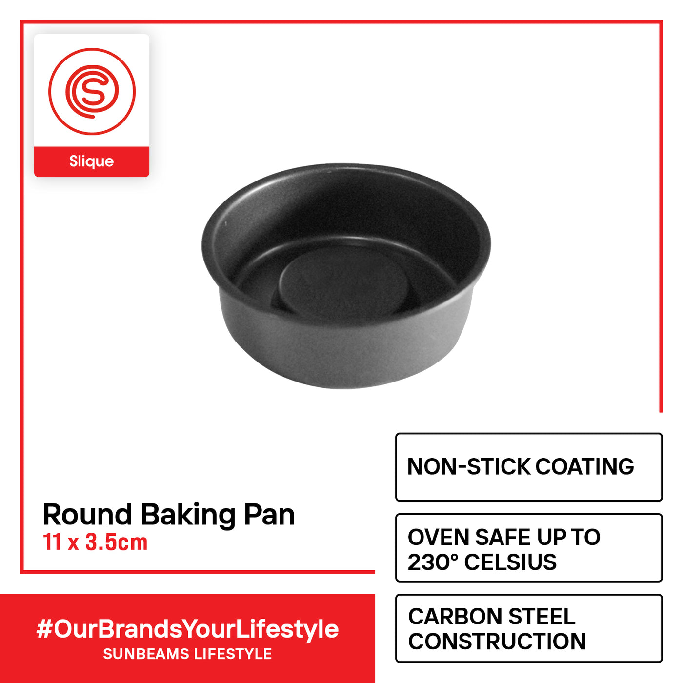SLIQUE Premium Non-Stick Round Muffin Pan Oven Safe 11x11x3.5cm Baking Essentials Amazing Gift Idea For Any Occasion!