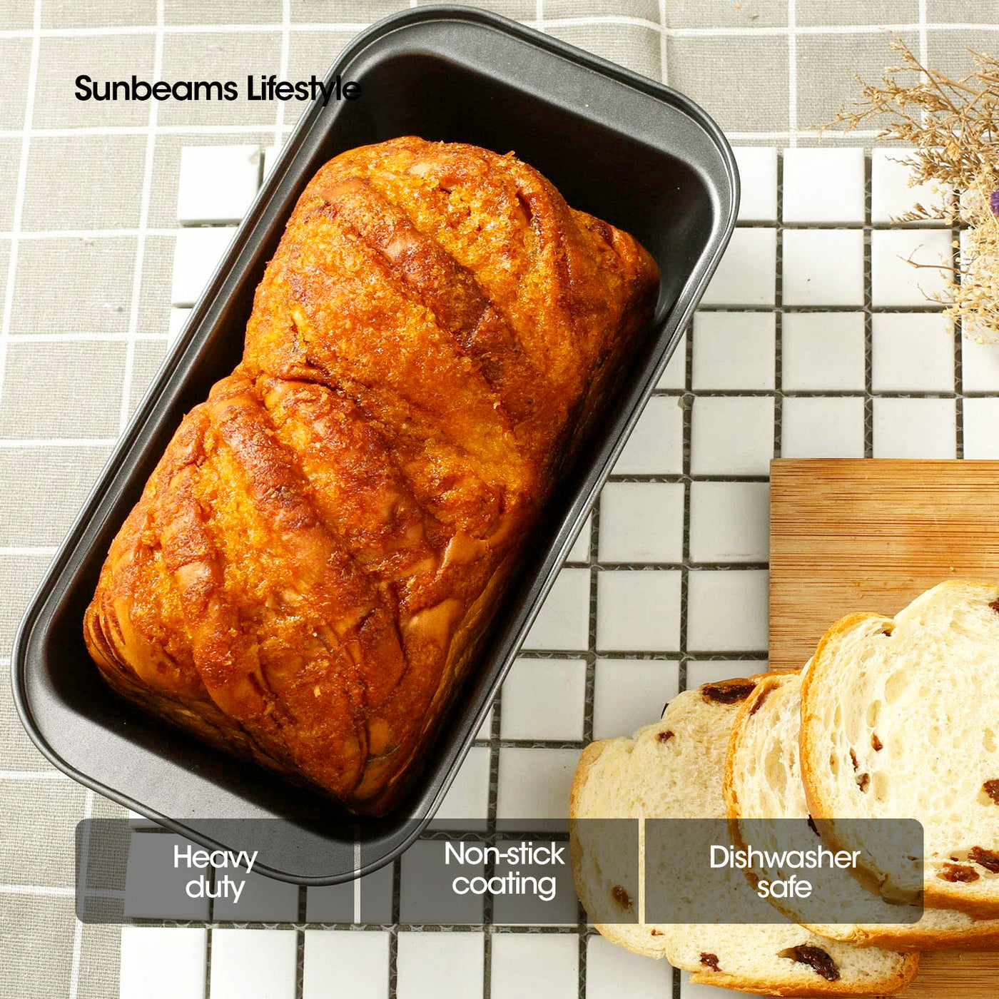 SLIQUE Loaf Pan 27x15x10cm | Oven Safe | Non-Stick | Baking Essentials