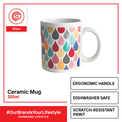 SLIQUE Premium Ceramic Mug Limited Edition Design 300ml Amazing Gift Idea For Any Occasion! (Abstract Drops)