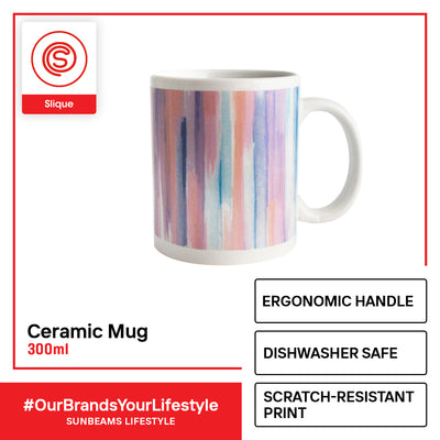 SLIQUE Premium Ceramic Mug Limited Edition Design 300ml Amazing Gift Idea For Any Occasion! (Pastel Prints)