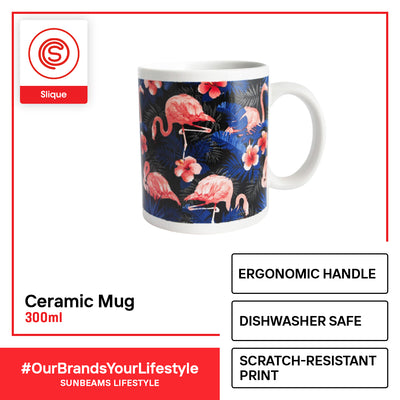 SLIQUE Premium Ceramic Mug Limited Edition Design 300ml Coffee Lovers Tea Lovers (Flamingo)