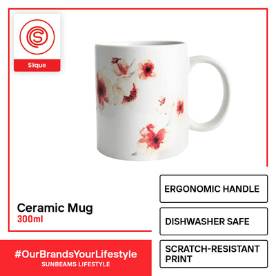 SLIQUE Premium Ceramic Mug Limited Edition Design 300ml Coffee Lovers Tea Lovers Modern Italian Design Amazing Gift Idea For Any Occasion! (Sakura)